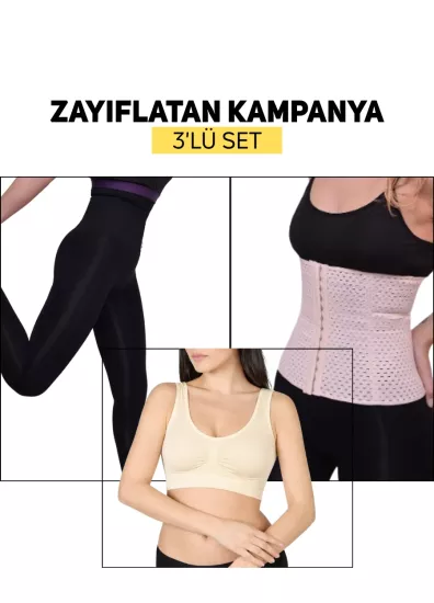 Zayıflatan Kampanya ( Tayt Korse + Lohusa Korsesi + Göğüs Toparlayıcı )